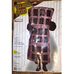 Forum Novelties Gorilla in a Cage Adult Costume One Size Black Silver 64007